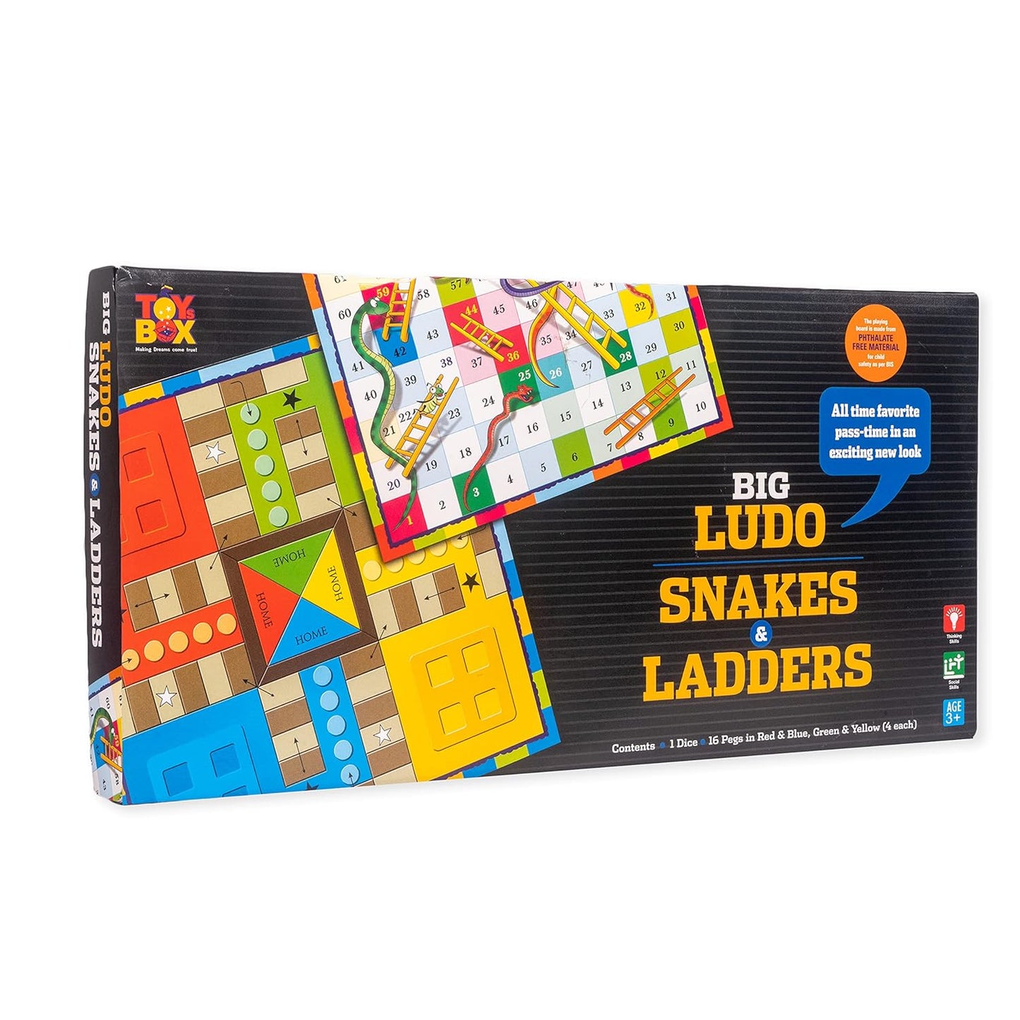 Ludo and Snakes & Ladders Big Black Box Classic Board Game