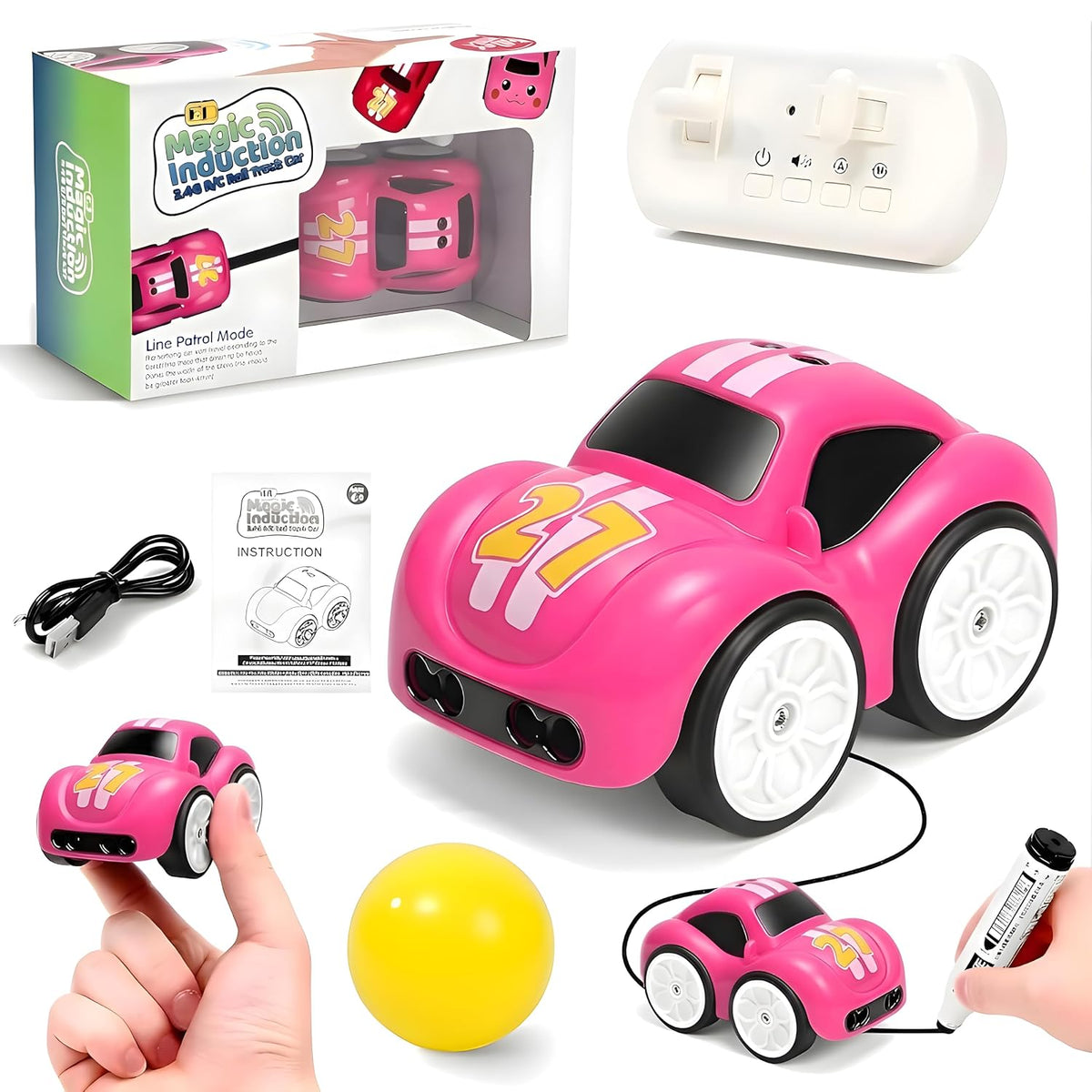 Magic Induction Line-Following Car - Pink