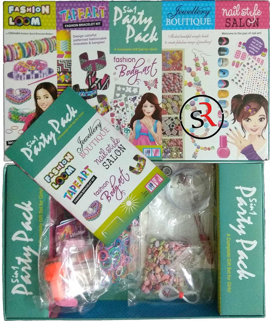 5-in-1 Party Pack – Fashion, Jewellery, Nail Art & Craft Kit