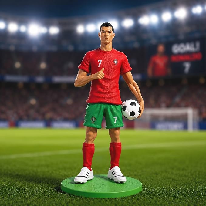 Ronaldo Action Figure With Mini Football And Stand.