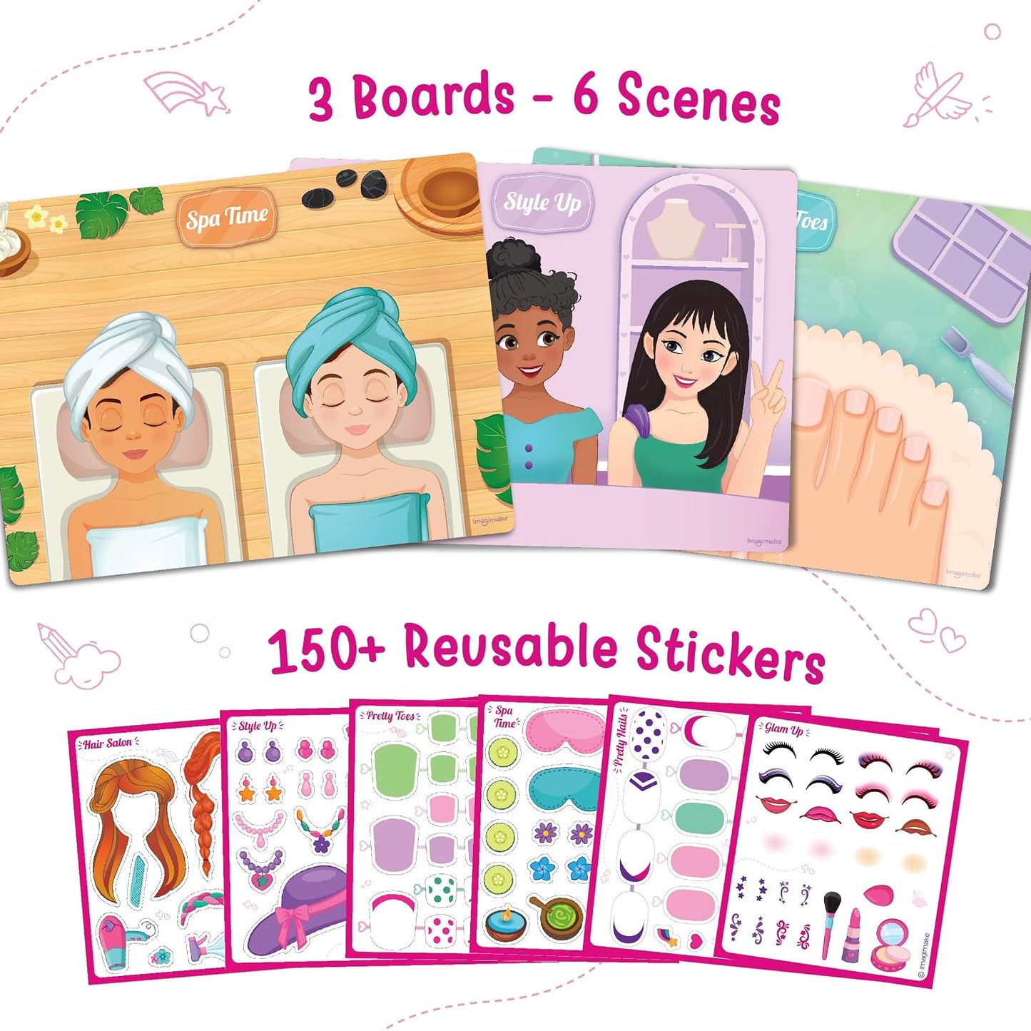 Reusable Sticker Hair & Makeup | Pretend Play for Girls | DIY