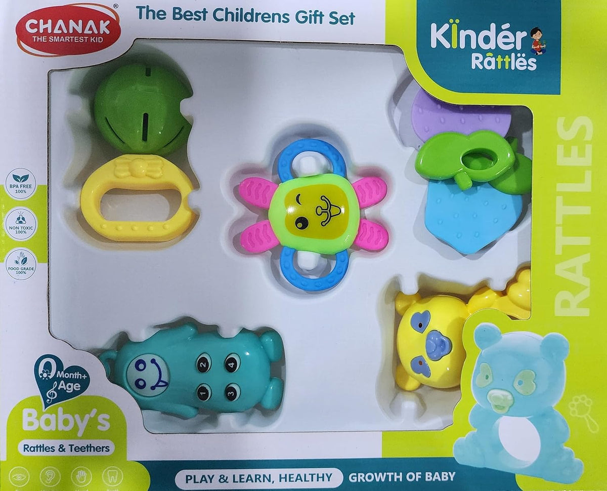 Rattles & Teethers Gift Set - 6 Pcs