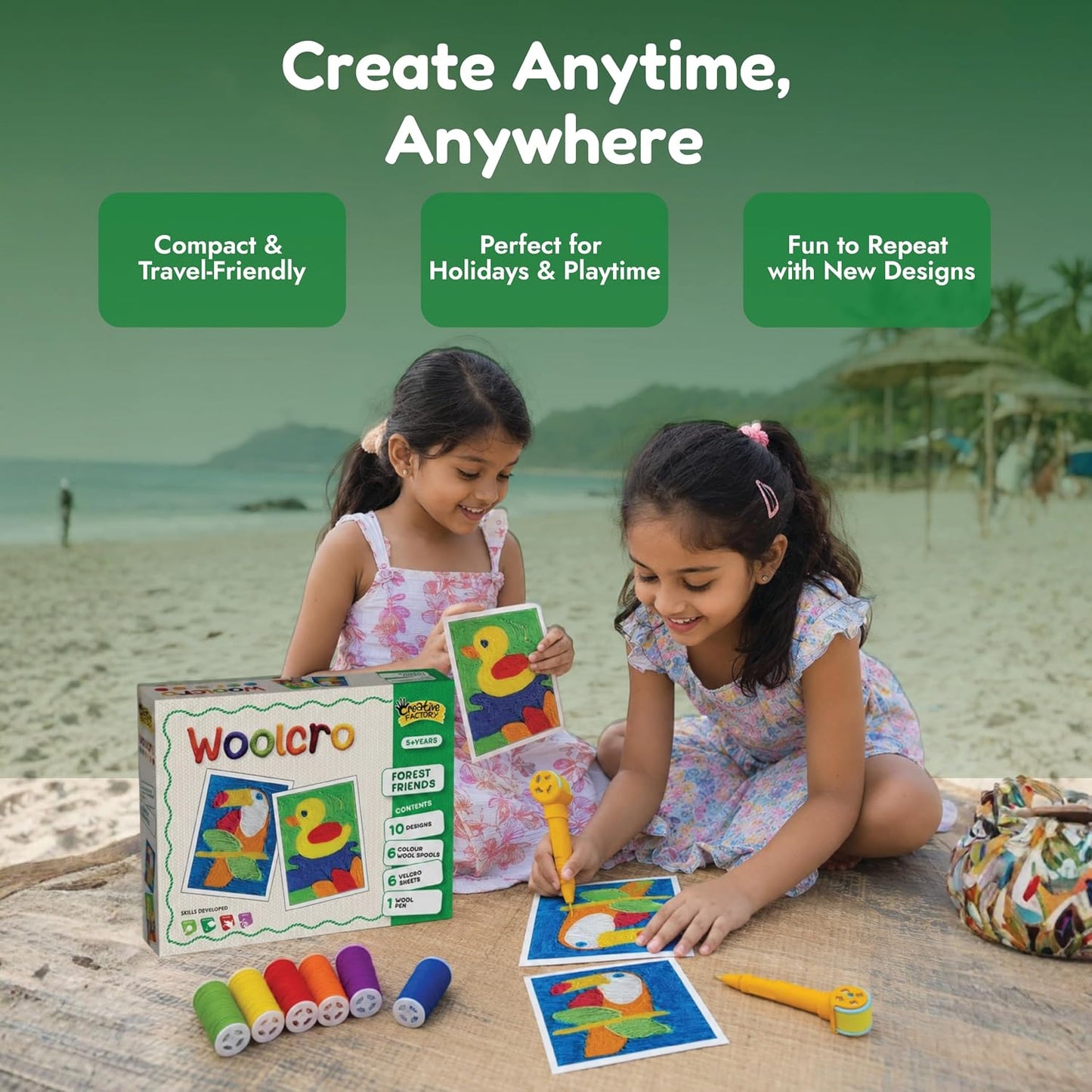 Creative Factory Woolcro - Forest Friends, Art and Craft kit for Girls
