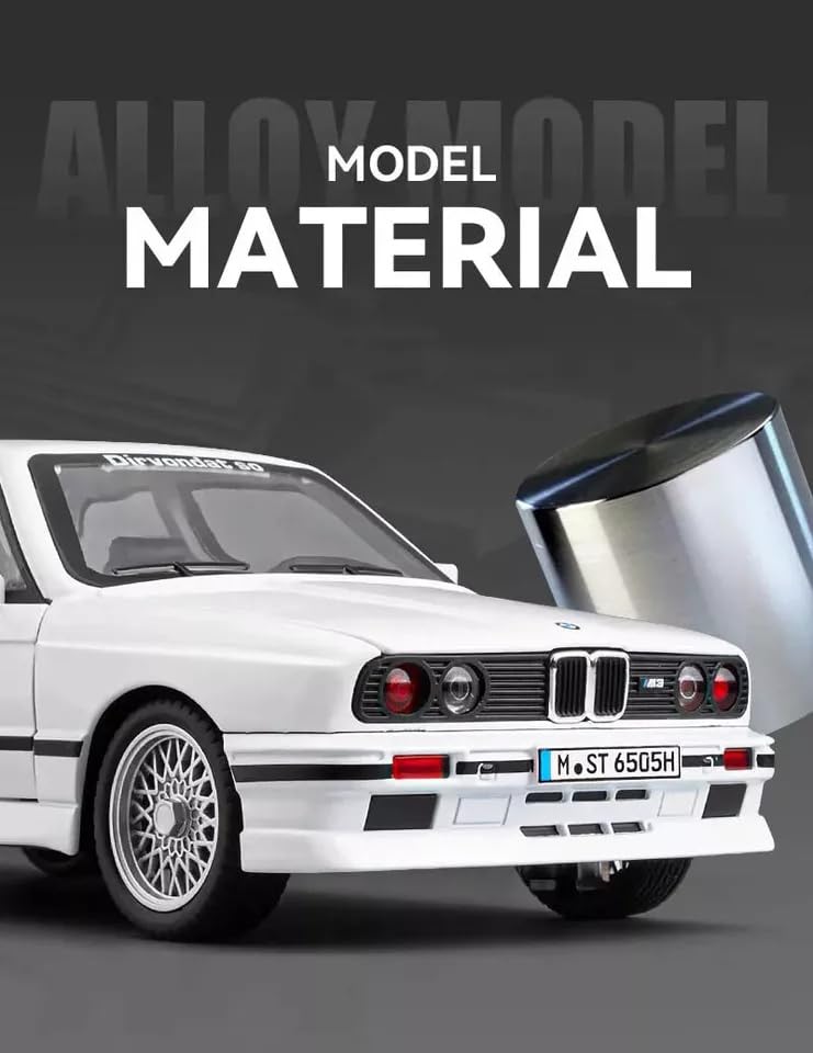 1:24 scale BMW E30 M3-Inspired Die-Cast Model Car – Classic White Edition