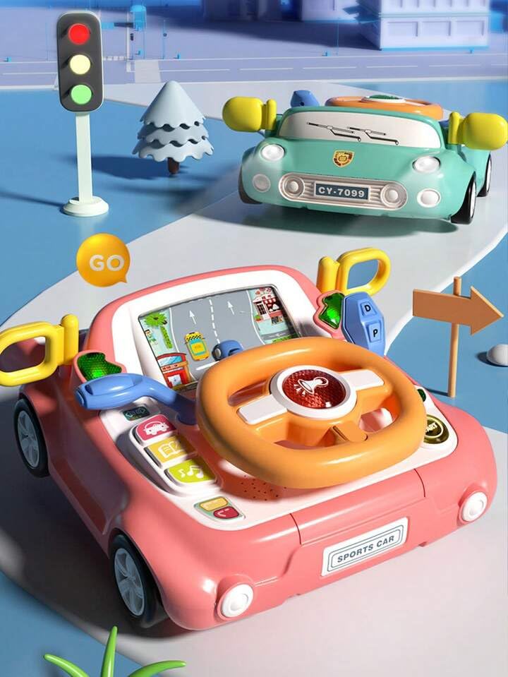 Steering Wheel Baby Racing Car with Realistic Sound and Light