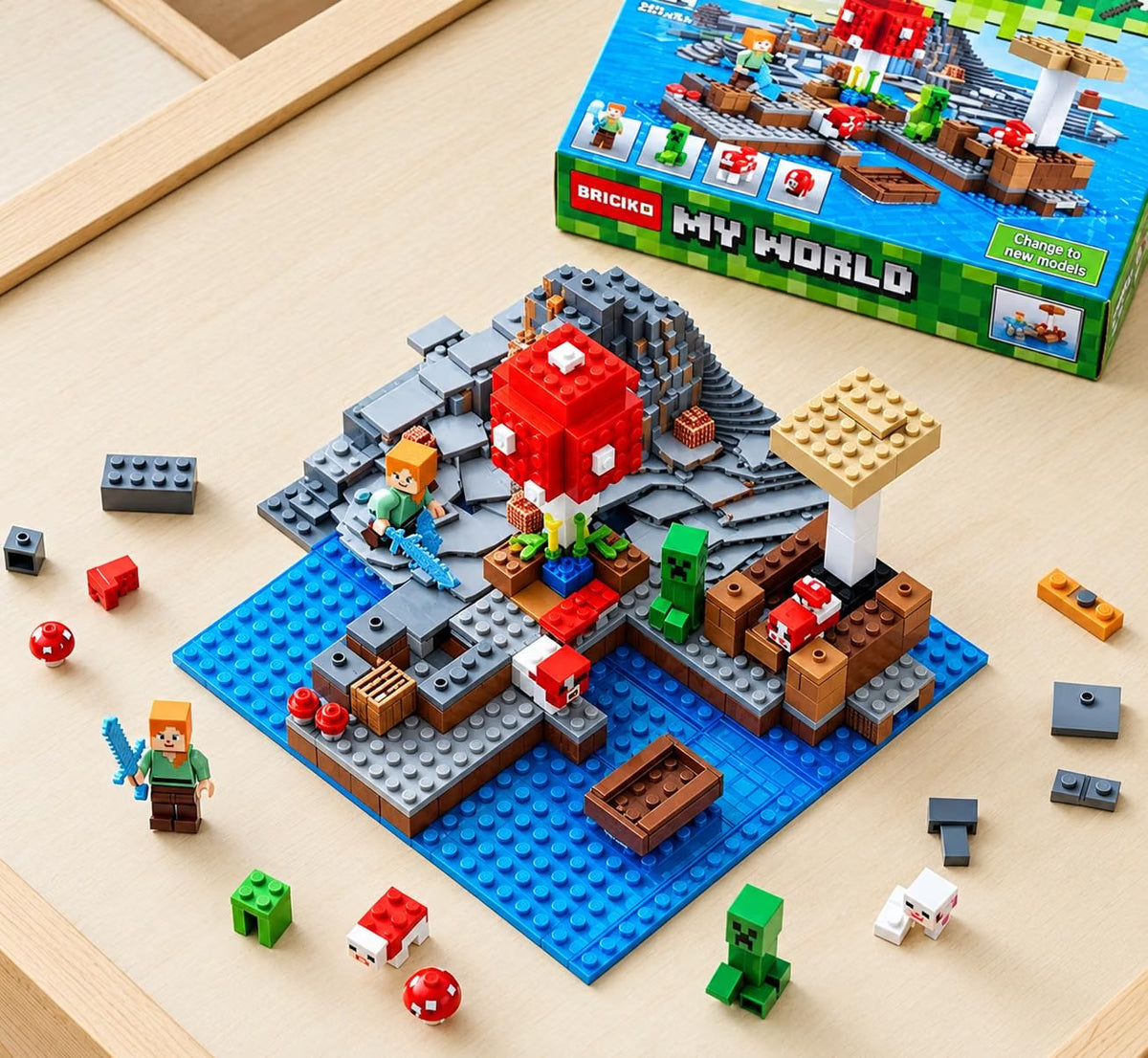 Building Bricks Set for Kids Island scene (252+ Pieces)