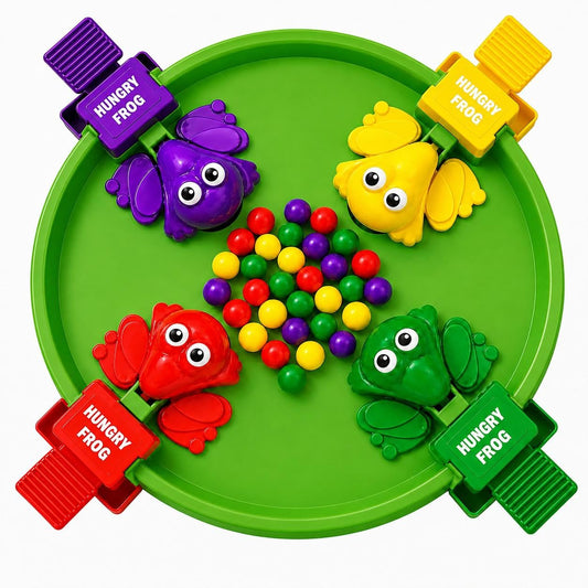 Hungry Frog Game for Kids - 4 Player Frog Eating Beans Board Game
