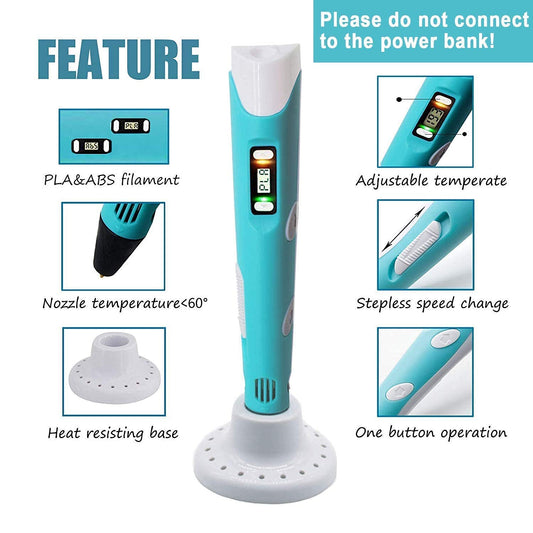 3D Printing Pen for Kids – Educational Modeling Toy with ABS Filament