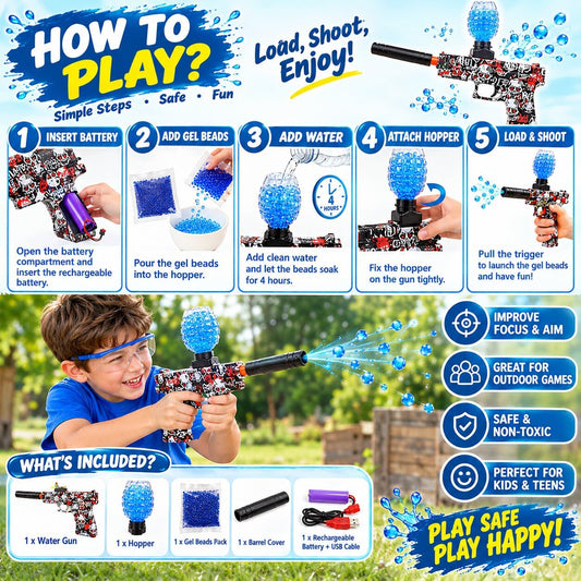 Automatic Gel Blaster Gun with Rechargeable Battery