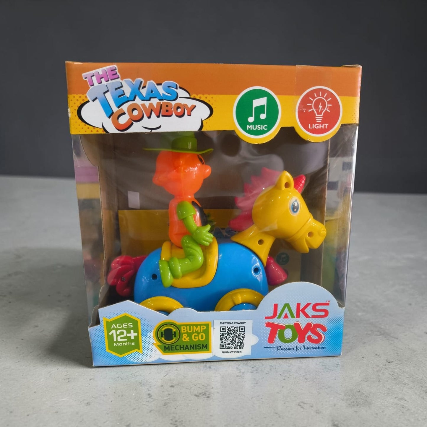 Texas Cowboy Musical Horse Toy – Bump & Go Action with Lights & Sound