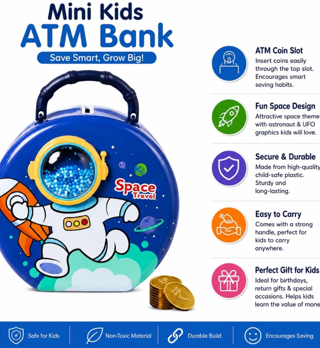 Space Travel Combination Lock Coin Bank