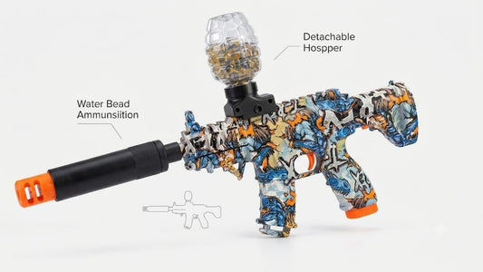 M416 Gel Blaster Electric Toy Gun with Graffiti Design