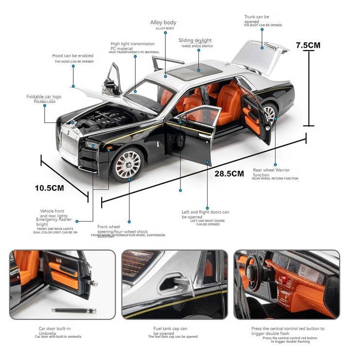 1:18 Scale Die Cast - Rolls Royce (Black)