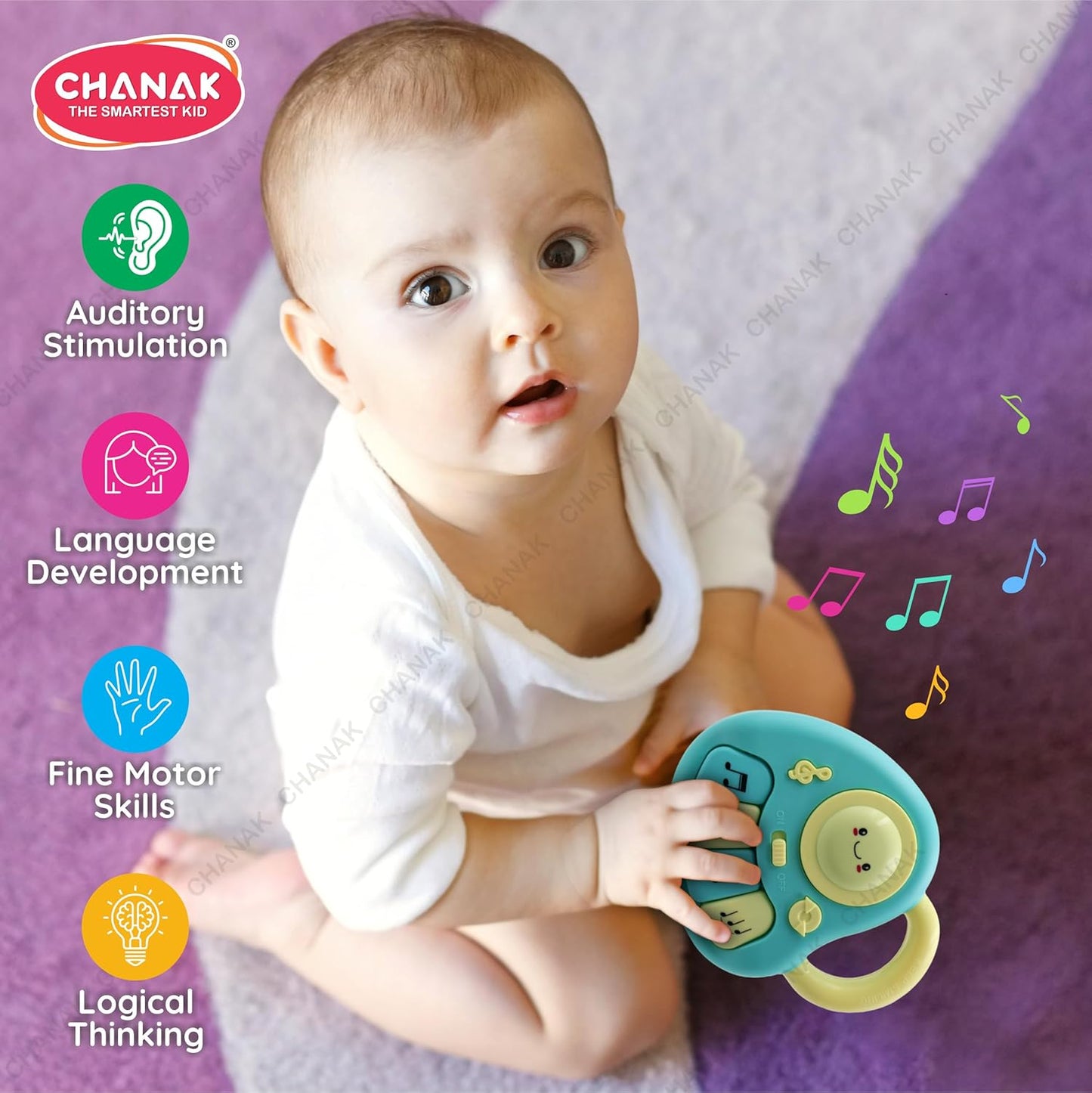 Baby Piano Musical Infant Toy 4 Key Nodes with 31 Music melodies Includes Learning Numbers & Shapes