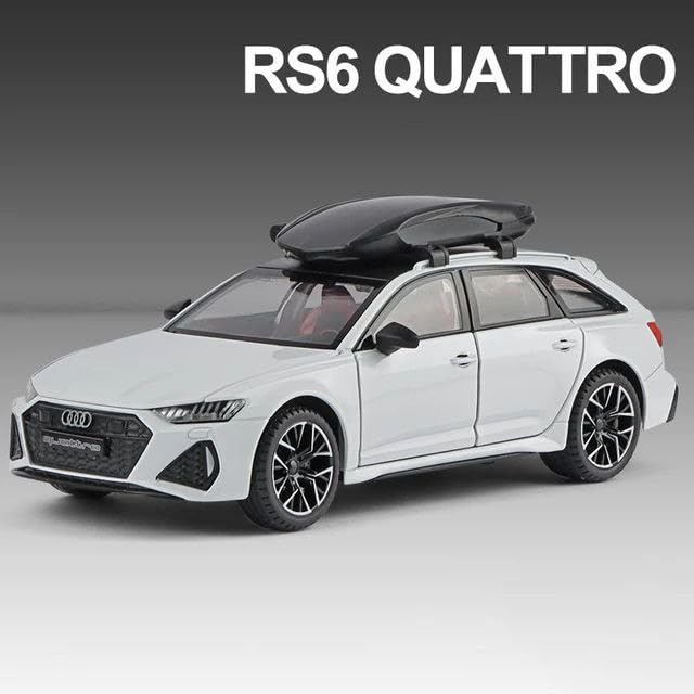 1:24 Audi RS6 Avant Die-Cast Car – Pullback Toy with Lights, Music & Openable Doors