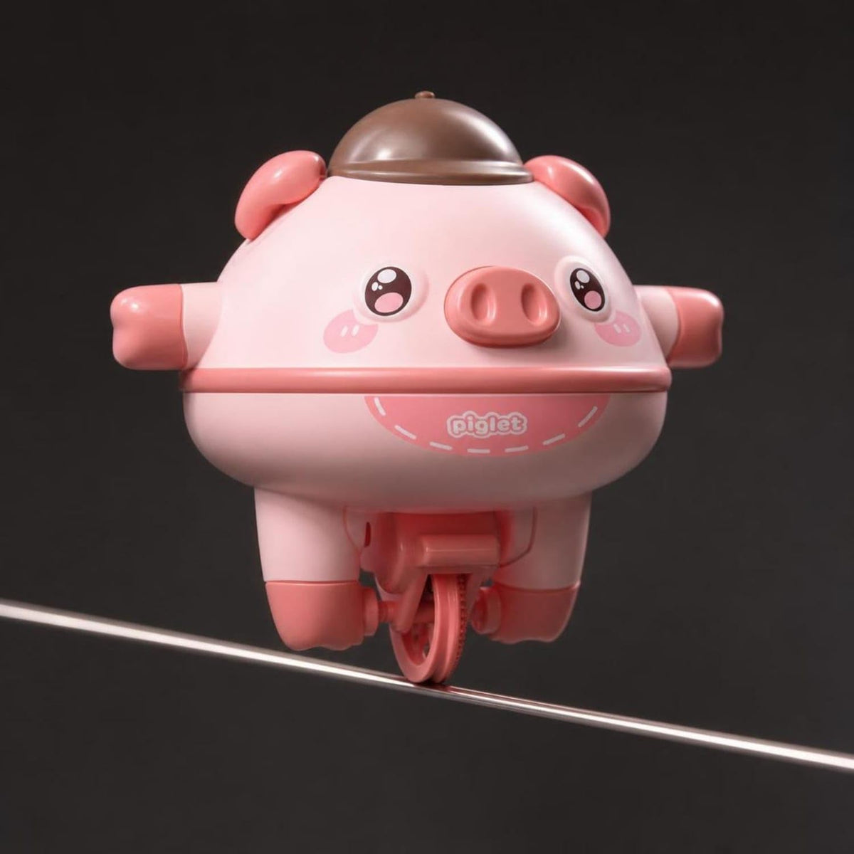 Electric Self-Balancing Pig Toy Cartoon Pig Toy with Support Frame for Children