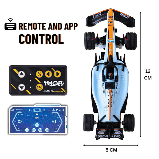 1:64 Scale Formula-Style Mini RC Racing Car - Blue