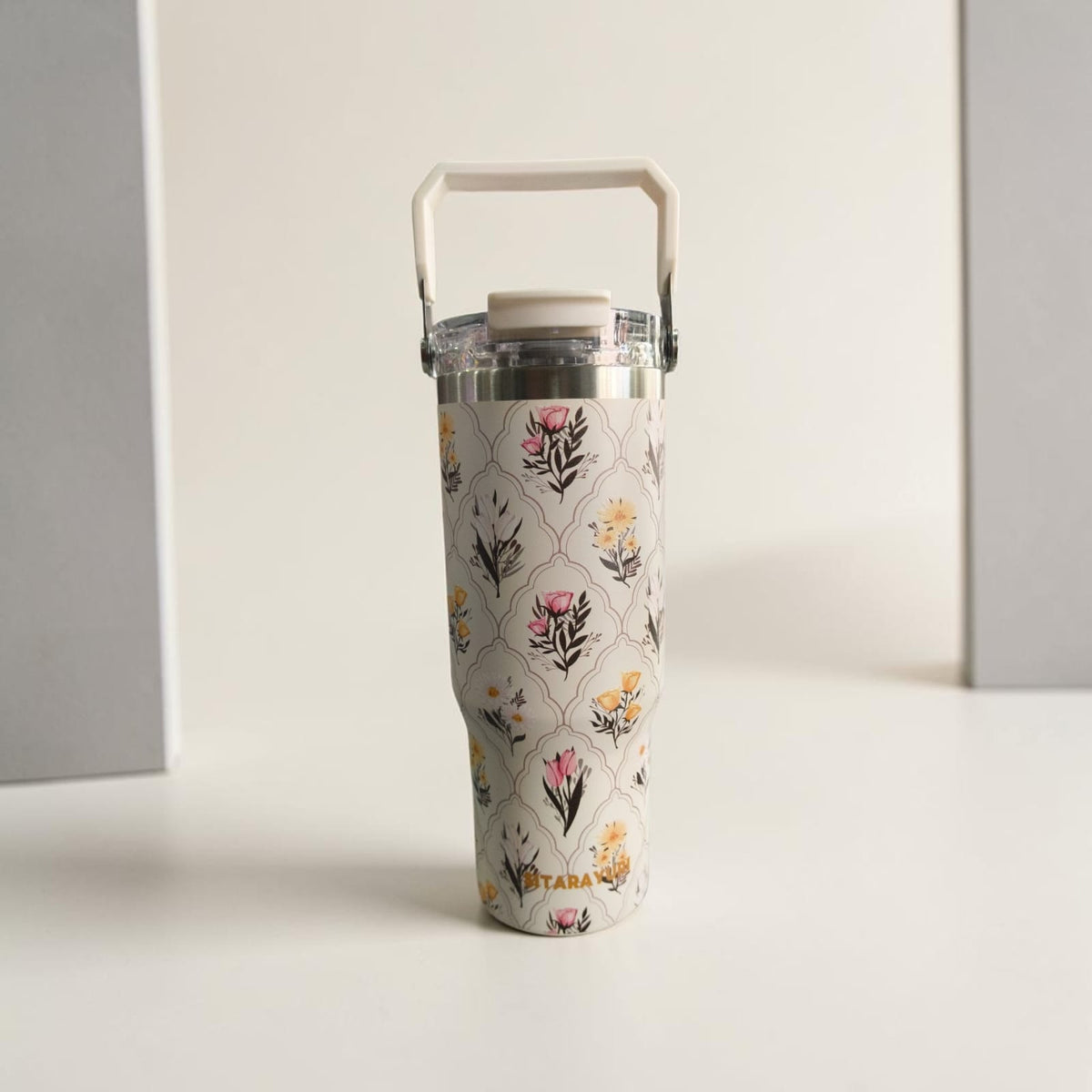 Floral Print Travel Tumbler - 900 ML