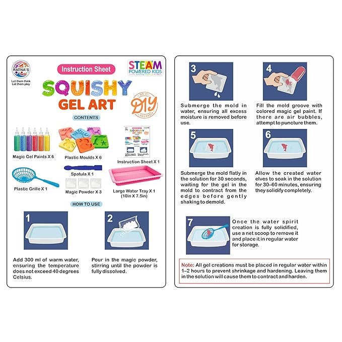 Squishy Gel Art DIY Kit, 3D Colorful Soft and Squishy Sea Creatures.