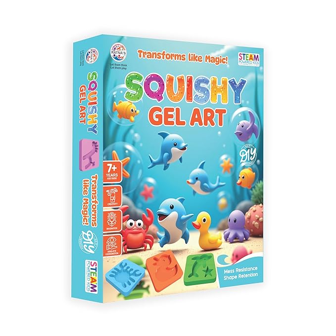 Squishy Gel Art DIY Kit, 3D Colorful Soft and Squishy Sea Creatures.