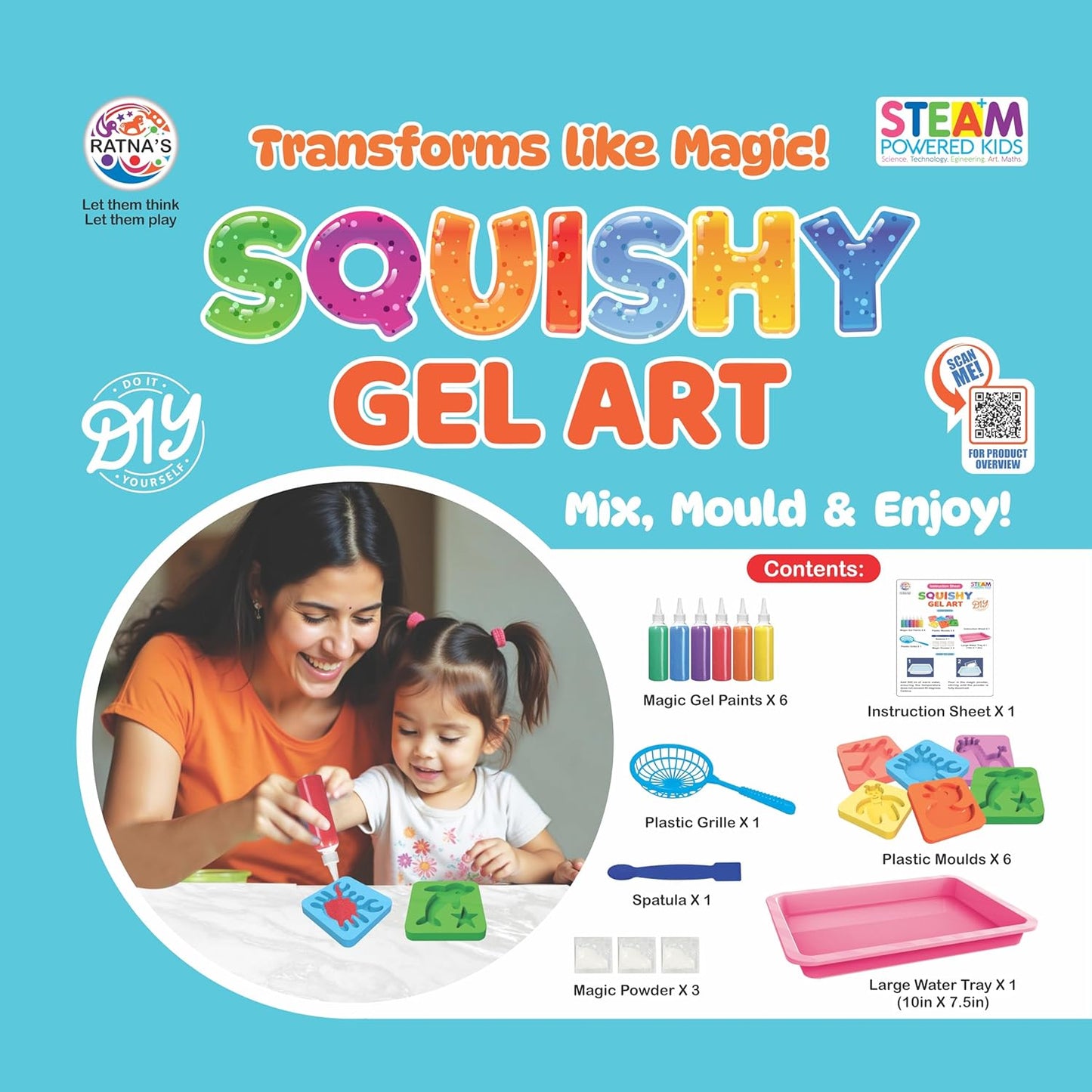Squishy Gel Art DIY Kit, 3D Colorful Soft and Squishy Sea Creatures.