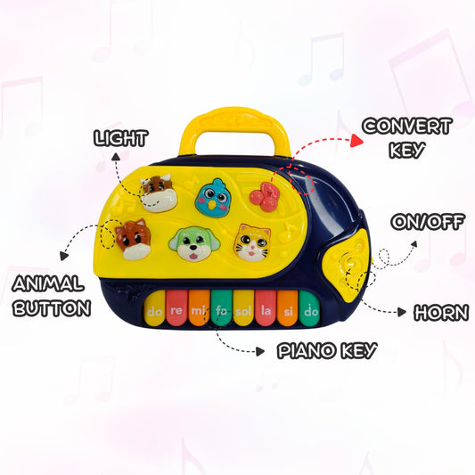 Animal Sounds Musical Piano Toy for Kids – Interactive Learning Keyboard with Lights