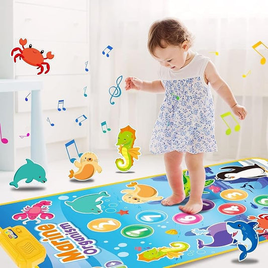 Interactive Marine Animal Musical Play Mat for Toddlers | Touch & Learn Piano Activity Mat | Educational Sound Mat for Kids