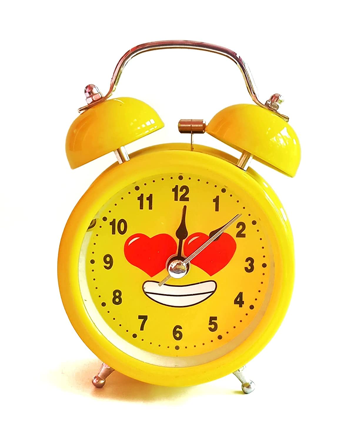 Analog Alarm Clock with Night Glow Light (Yellow)