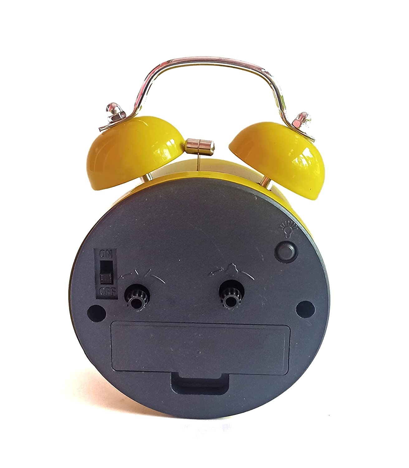 Analog Alarm Clock with Night Glow Light (Yellow)