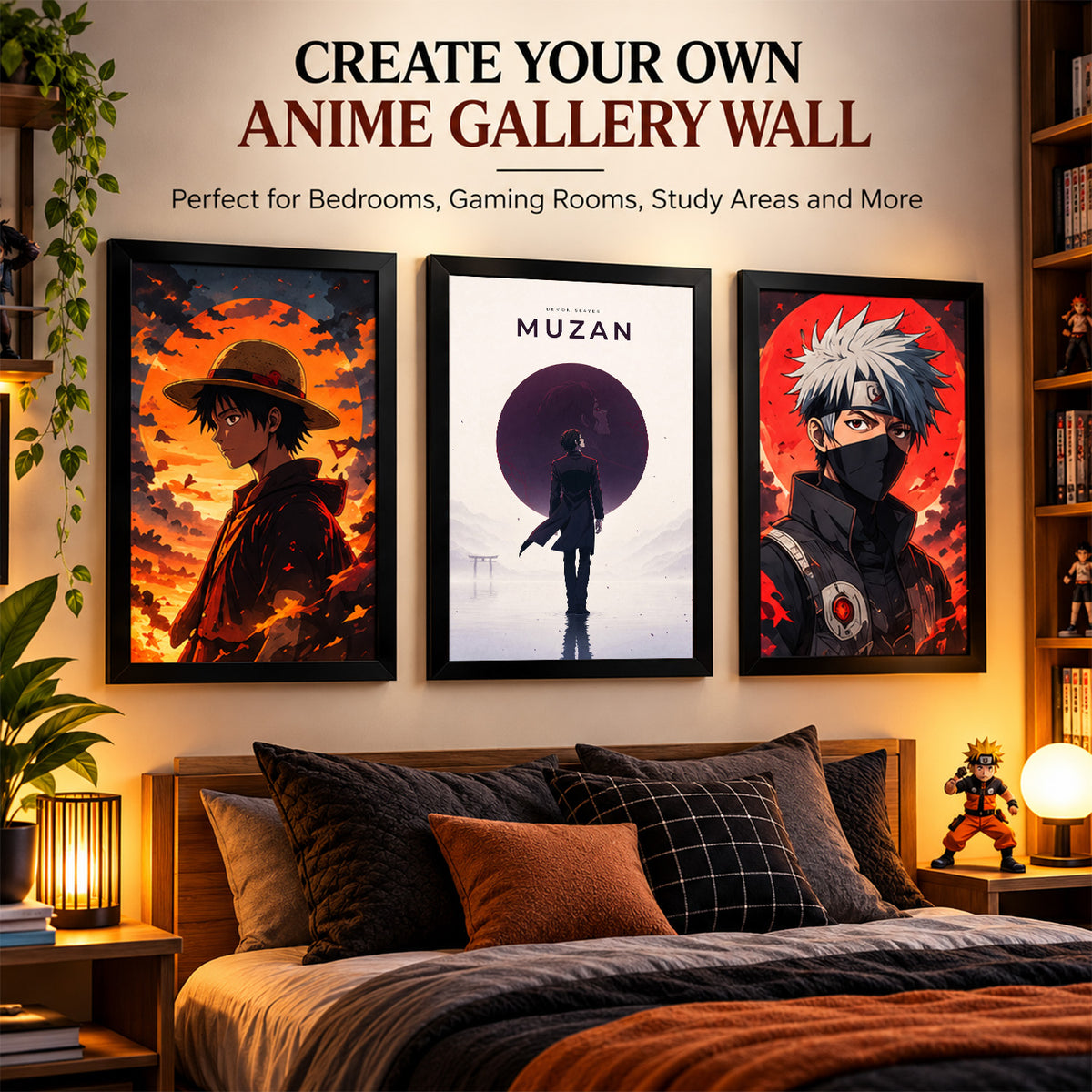 Muzan Demon Slayer Wall Poster with Frame – 12 × 18 Inch Vibrant Artwork | Ready to Hang