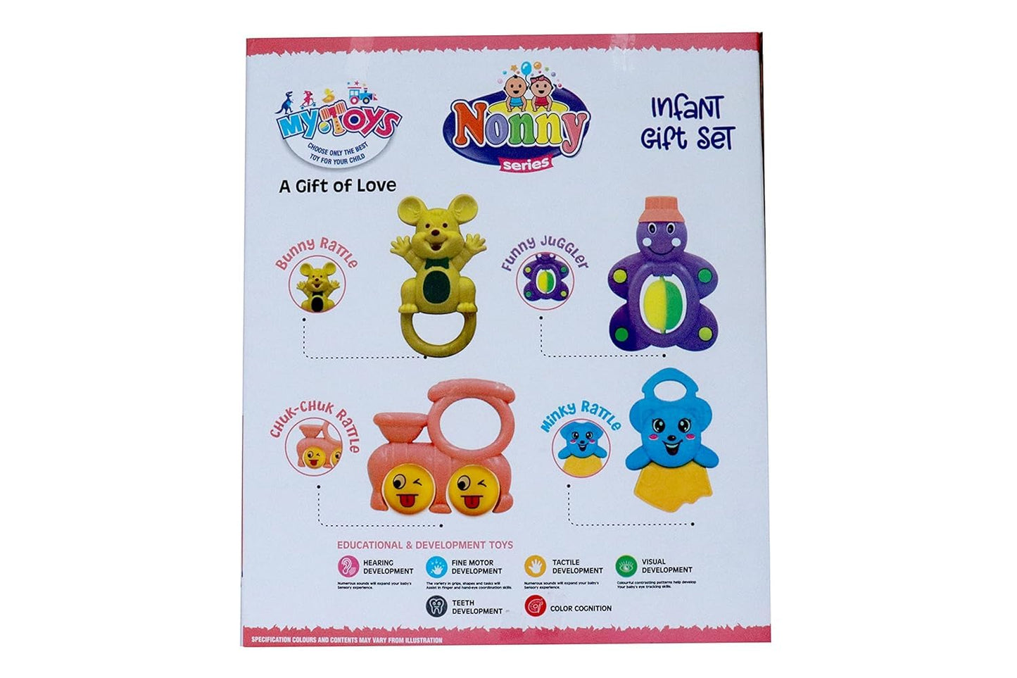 Musical Rattle & Teether Toy Set – Pack of 4 Preschool Toys for Kids (Multicolor)
