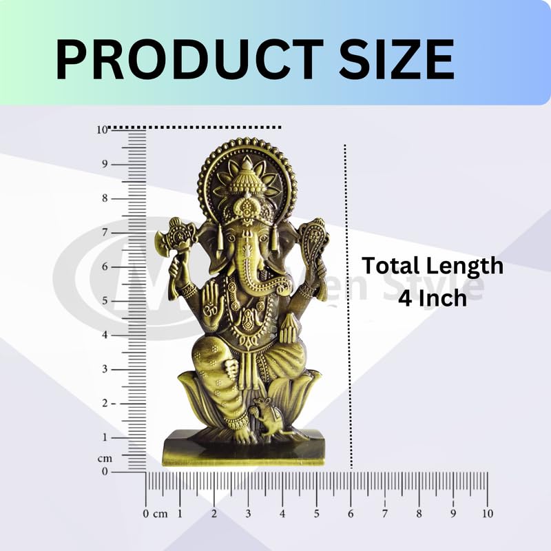 Ganesha Idol Lord Ganesh Ji Statue Ganpati Bappa Blessing Murti God Vinayak Figurine Sculpture for Diwali Puja Gifting Home Entrance, Bronze
