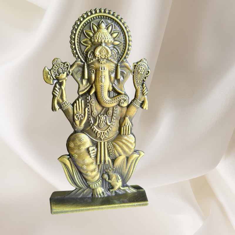 Ganesha Idol Lord Ganesh Ji Statue Ganpati Bappa Blessing Murti God Vinayak Figurine Sculpture for Diwali Puja Gifting Home Entrance, Bronze
