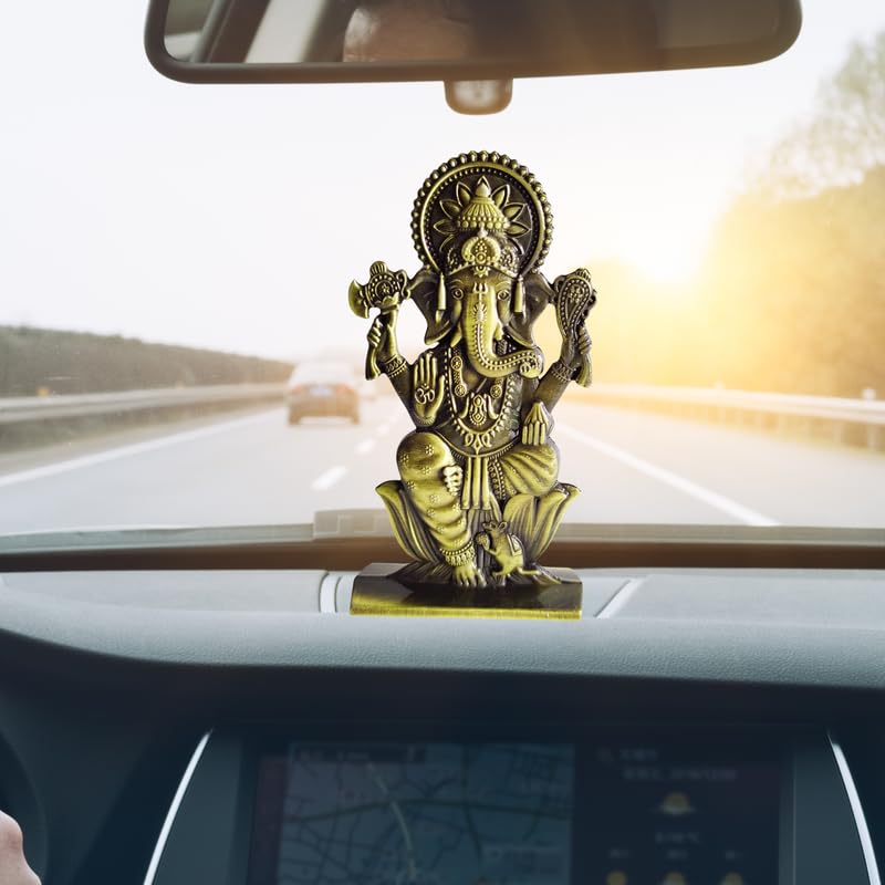 Ganesha Idol Lord Ganesh Ji Statue Ganpati Bappa Blessing Murti God Vinayak Figurine Sculpture for Diwali Puja Gifting Home Entrance, Bronze