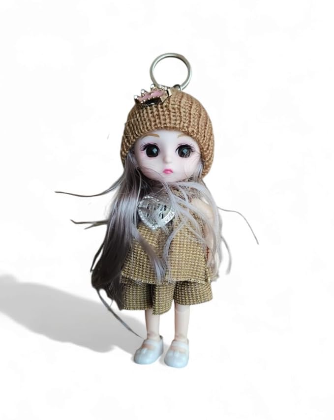 Beautiful Decorative Foldable Baby Doll | Wearing Cap | Long Hair | Looks Like Real (Brown)