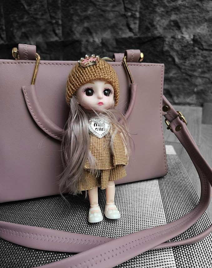 Beautiful Decorative Foldable Baby Doll | Wearing Cap | Long Hair | Looks Like Real (Brown)