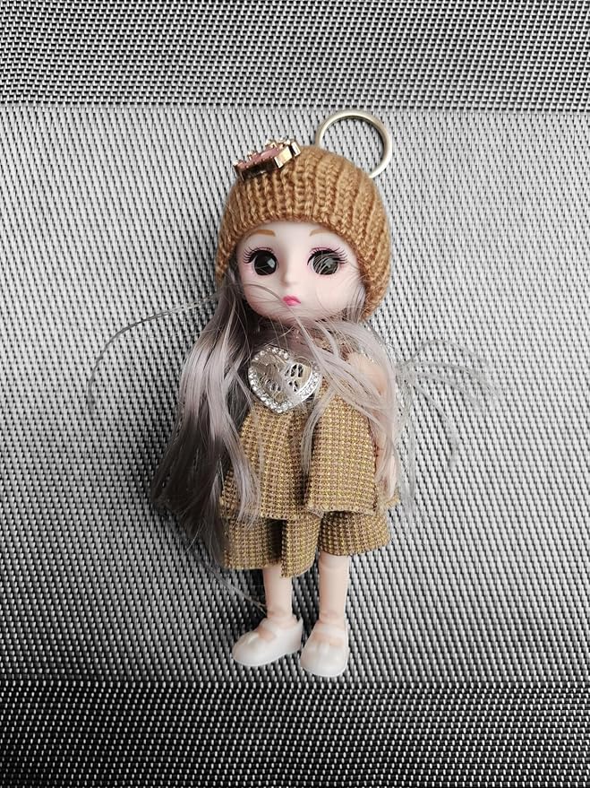 Beautiful Decorative Foldable Baby Doll | Wearing Cap | Long Hair | Looks Like Real (Brown)