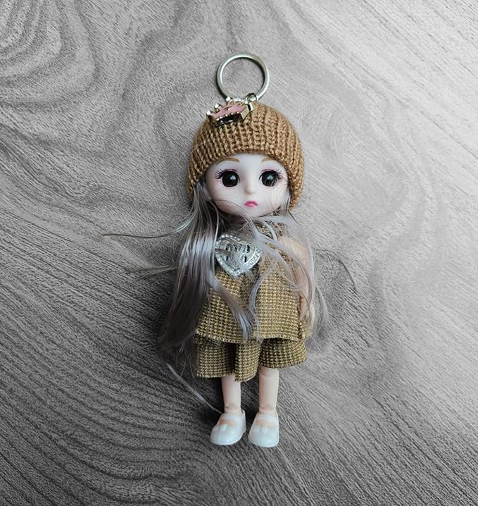Beautiful Decorative Foldable Baby Doll | Wearing Cap | Long Hair | Looks Like Real (Brown)