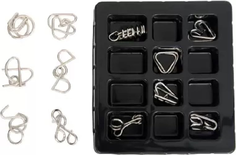 Stainless Steel Metal Puzzle Set of 12 Puzzles (12 Pieces)