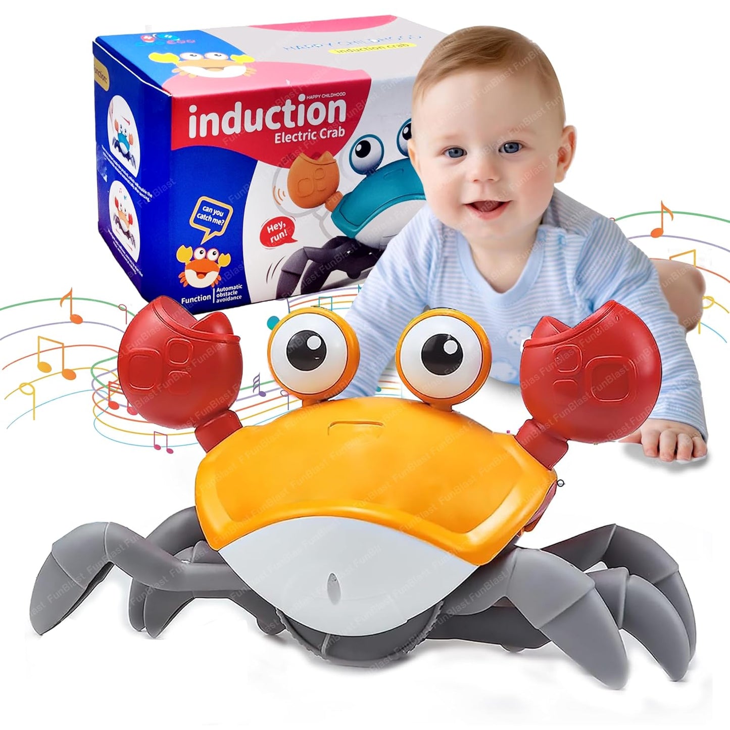 Crawling Crab Toy for Kids - Dancing Crawling Baby Toys, Electronic Walking Moving Toys. Assorted Colours