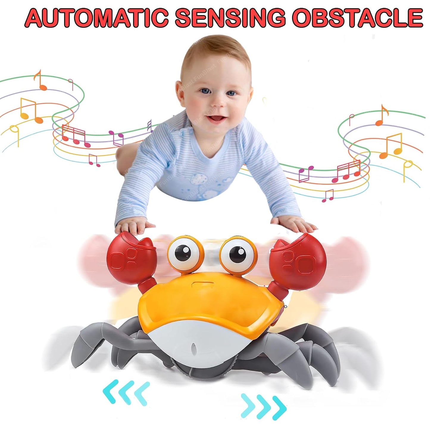 Crawling Crab Toy for Kids - Dancing Crawling Baby Toys, Electronic Walking Moving Toys. Assorted Colours