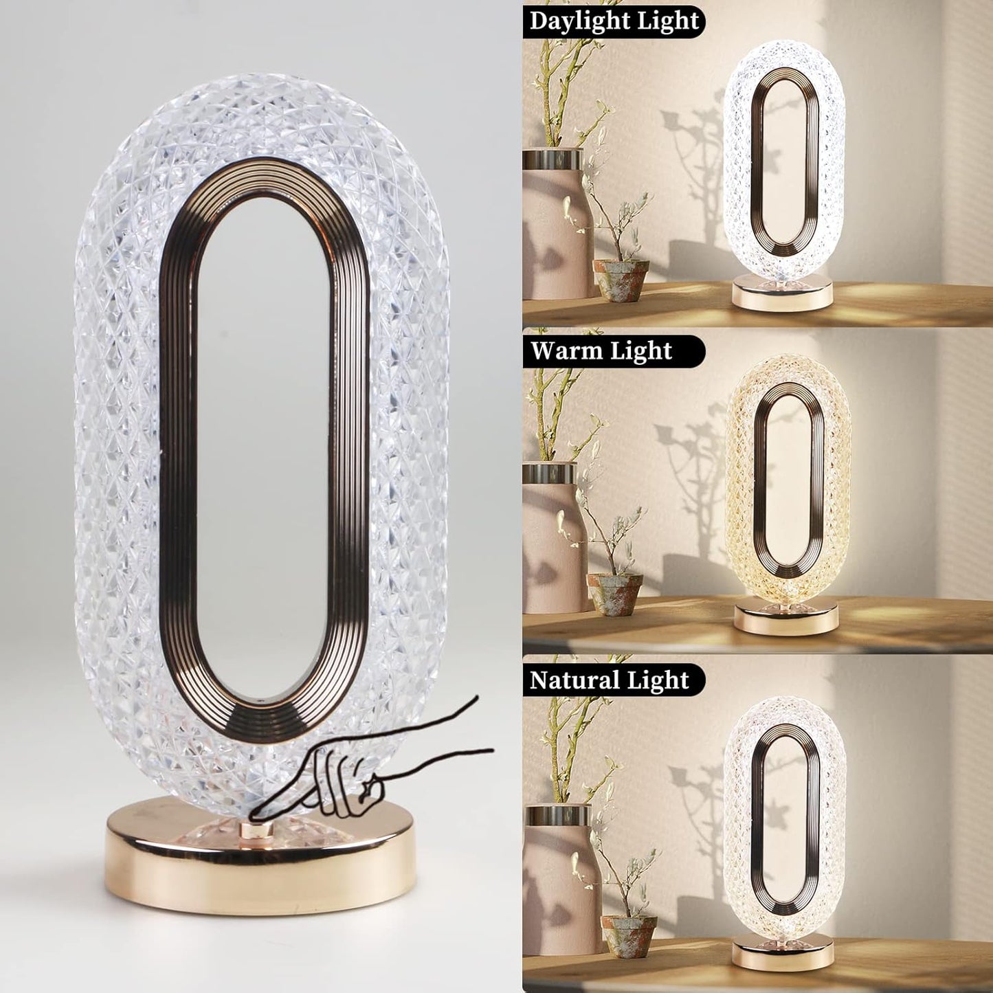 Crystal Lamp with Touch Control (Pack of 1)