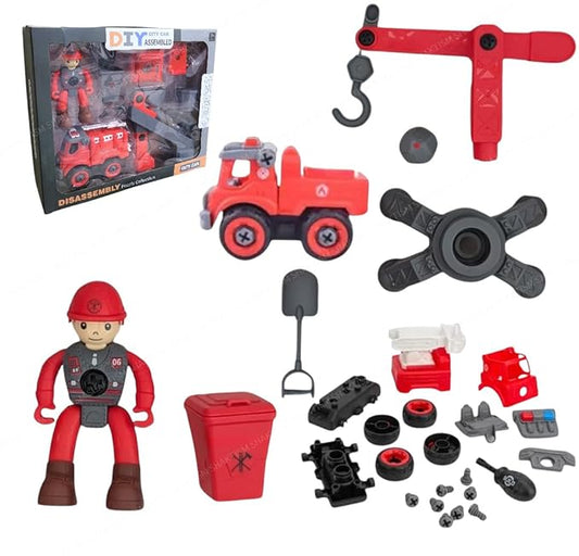 Fire Rescue Toy Set, DIY Assembly Kit with 6 Pieces, Educational Toys for Kids.