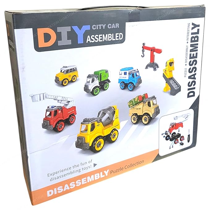 Fire Rescue Toy Set, DIY Assembly Kit with 6 Pieces, Educational Toys for Kids.