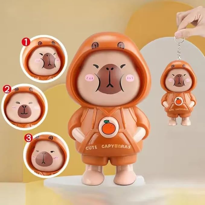 Assorted Face Changing Toy Key Holder Cartoon Character Keychain for Gift and Decor Purpose