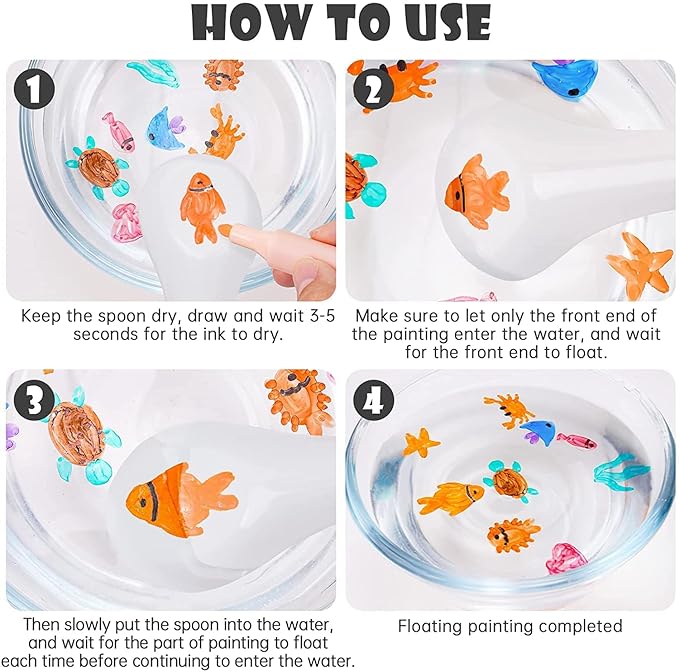 Magic Floating Pens For Doodle Making Water Erasable Markers Floating Ink Pen Set.(Assorted)
