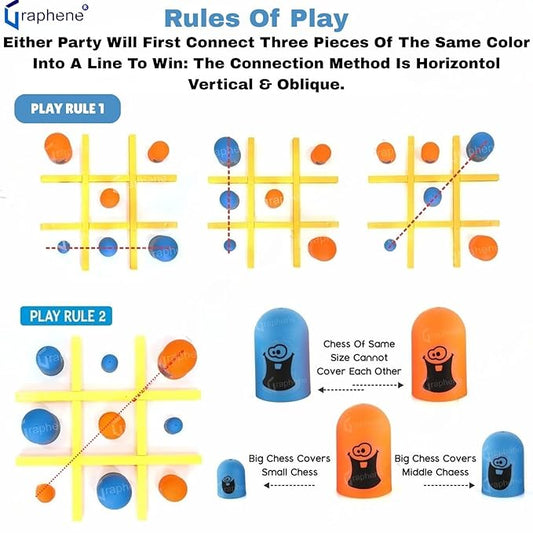 Tic Tac Toe Strategy Board Game – Brain Development Fun (Multicolor)