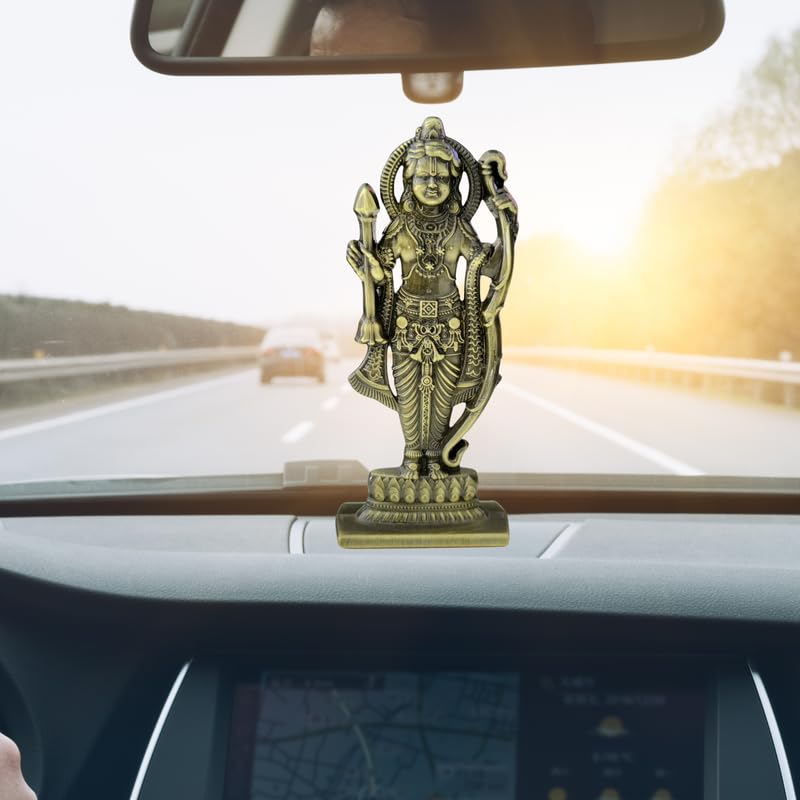 Ram Lalla Murti Statue in Ayodhya Mandir Idol Sculpture Showpiece for Mandir Home (Antique Gold) Bronze NewCarDash55