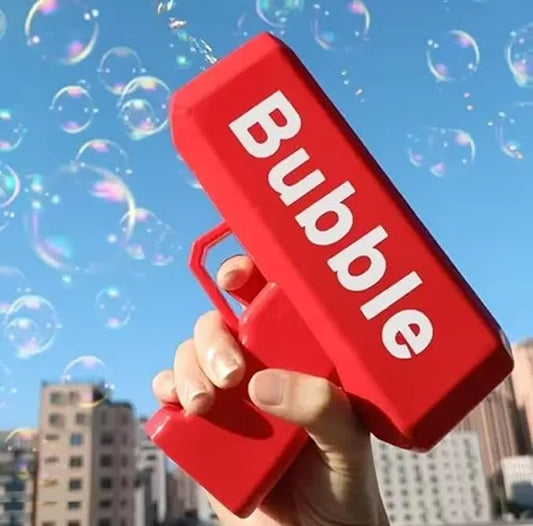 Bubble Gun, Electric Bubble Gun with 2 Refill Solution, Bubble Heaven Machine Bubble Guns for Kids. (RED)