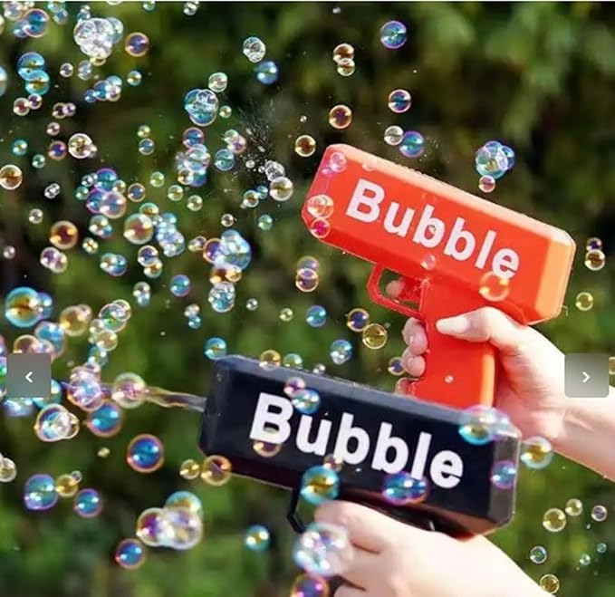 Bubble Gun, Electric Bubble Gun with 2 Refill Solution, Bubble Heaven Machine Bubble Guns for Kids. (RED)
